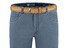 Com4 Swing Front Fine Pattern Jeans Mid Denim Blue