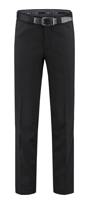 Com4 Wing-Front Wool Pants Black
