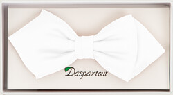 Daspartout Diamond Point Bowtie Bow Tie White