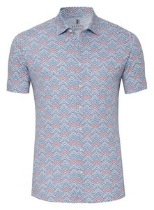 Desoto Abstract Fantasy Pattern Overhemd Donkerrood-Blauw