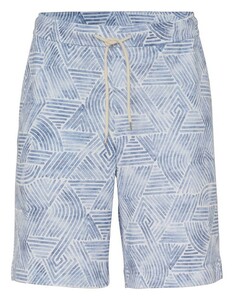 Desoto Abstract Streaks Drawstring Short Bermuda Wit-Blauw