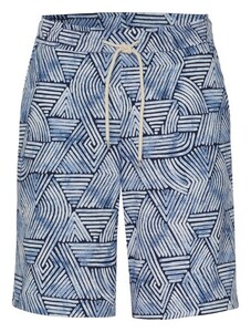 Desoto Abstract Streaks Drawstring Short Bermuda Wit-Navy