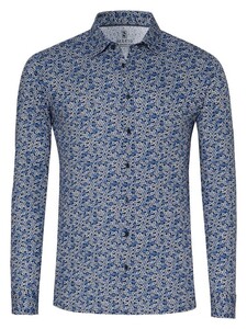 Desoto Allover Fantasy Circles Pattern Overhemd Donker Blauw