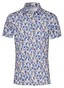 Desoto Allover Flower Pattern Poloshirt Blue-Beige