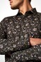 Desoto Allover Flowers Pattern Shirt Dark Olive-Navy