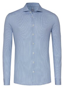 Desoto Allover Mini Cubes Pattern Overhemd Blauw-Wit