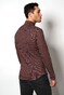 Desoto  Allover Mini Cubes Pattern Shirt Magenta-Brown