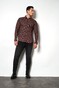 Desoto  Allover Mini Cubes Pattern Shirt Magenta-Brown