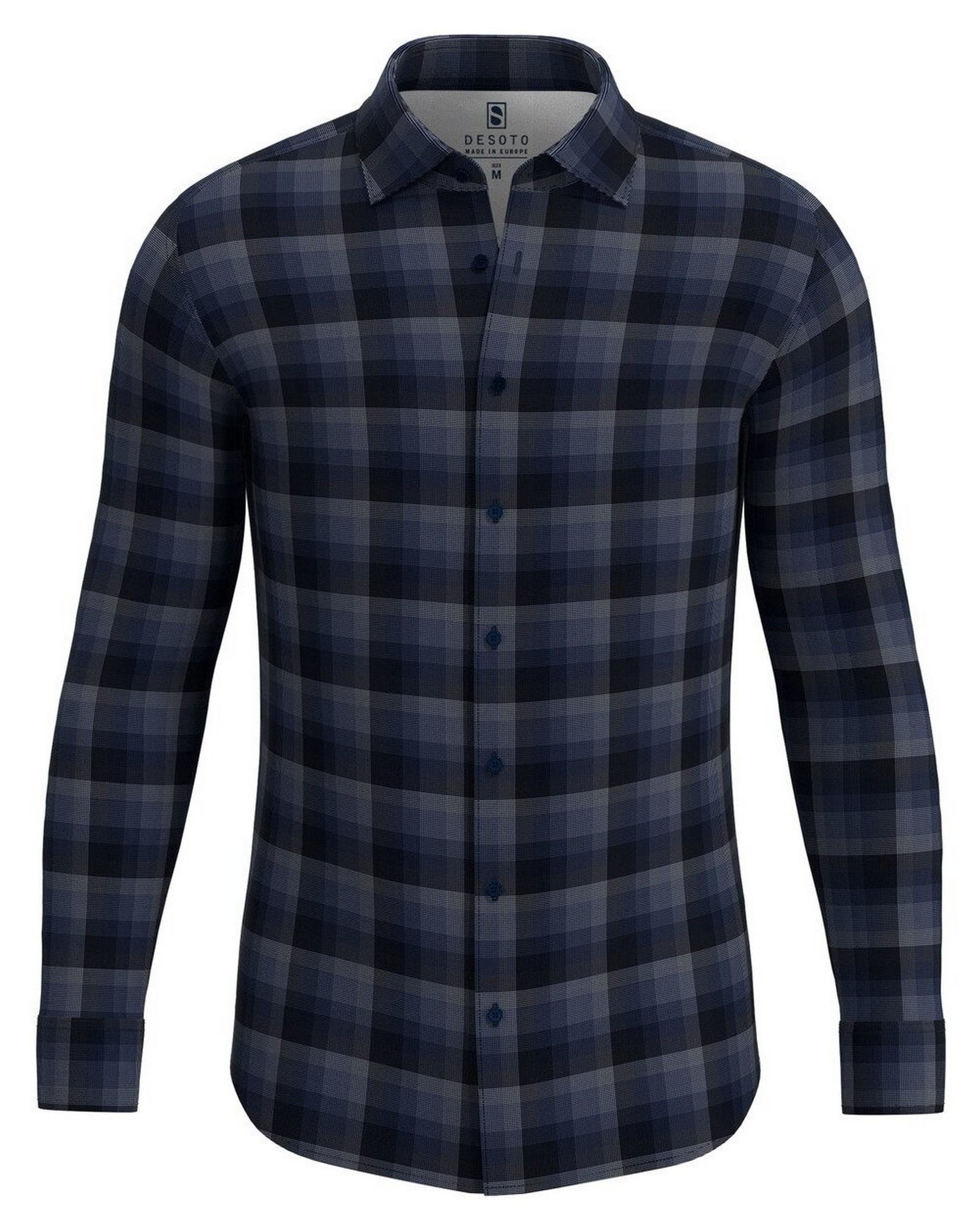 Desoto Allover Multi Check Overhemd Dark Navy