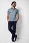 Desoto Bananas Pattern Poloshirt Denim Blue