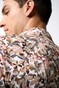 Desoto Bold Flowers Pattern Shirt Olive-Orange