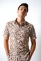 Desoto Bold Flowers Pattern Shirt Olive-Orange