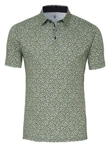 Desoto Casual Allover Fantasy Dots Pattern Poloshirt Green-Blue-Multi