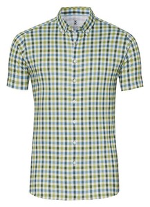Desoto Casual Button-Down Multi Check Overhemd Lime Green-Blue