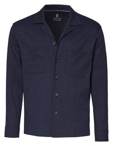 Desoto Casual Houndstooth Overshirt Navy