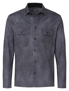 Desoto Casual Kent Denim Look Overshirt Dark Gray
