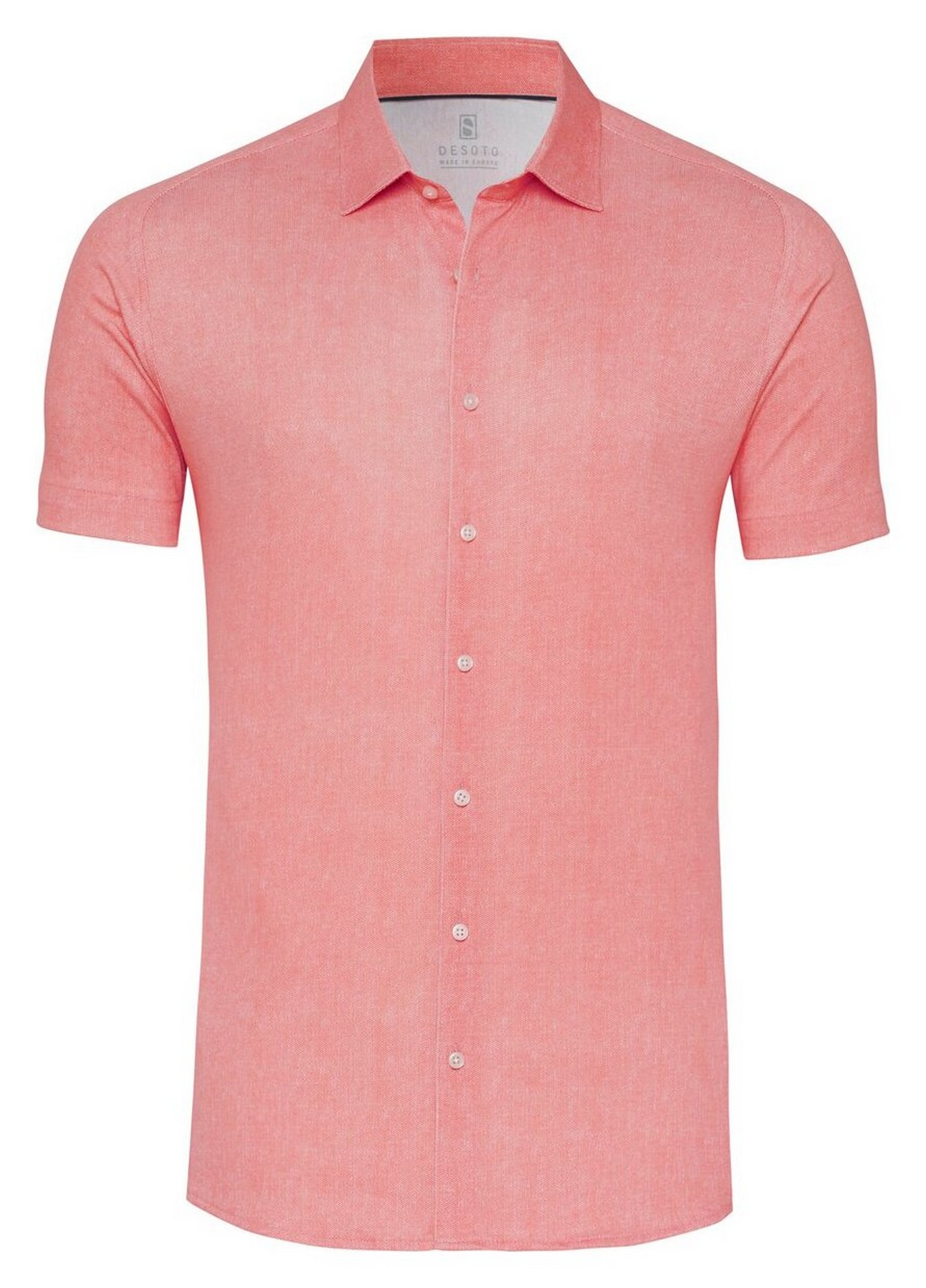 Desoto Casual Kent Solid Color Oxford Look Overhemd Coral