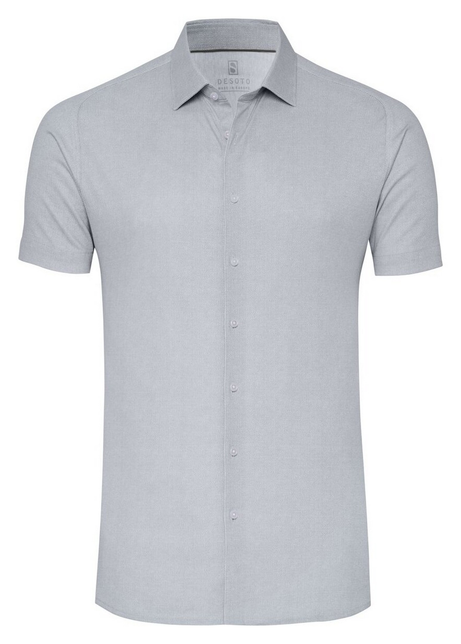 Desoto Casual Kent Solid Color Oxford Look Overhemd Grijs