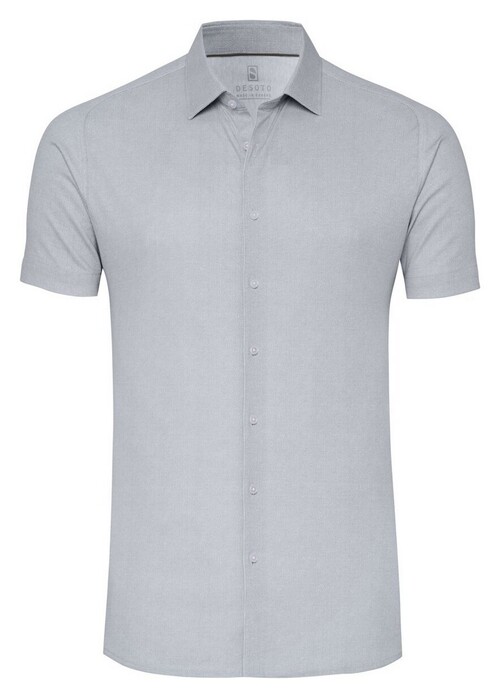 Desoto Casual Kent Solid Color Oxford Look Overhemd Grijs