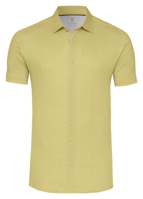 Desoto Casual Kent Solid Color Oxford Look Shirt Yellow