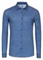 Desoto Casual Kent Twill Pattern Mélange Overhemd Blauw