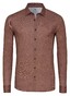 Desoto Casual Kent Twill Pattern Mélange Overhemd Bruin
