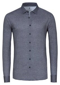 Desoto Casual Kent Twill Pattern Mélange Overhemd Grijs