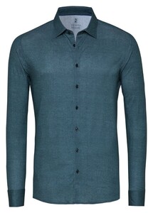 Desoto Casual Kent Twill Pattern Mélange Overhemd Groen