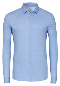 Desoto Casual Kent Twill Pattern Mélange Overhemd Licht Blauw