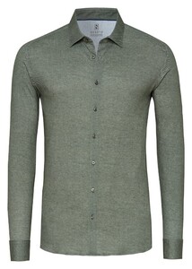 Desoto Casual Kent Twill Pattern Mélange Overhemd Licht Groen