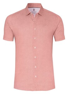 Desoto Casual Kent Uni Color Oxford Short Sleeve Overhemd Abrikoos