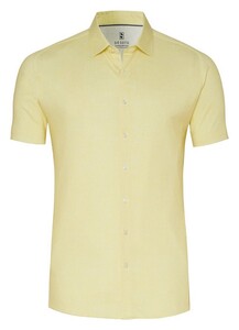 Desoto Casual Kent Uni Color Oxford Short Sleeve Overhemd Geel