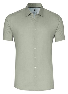 Desoto Casual Kent Uni Color Oxford Short Sleeve Overhemd Groen