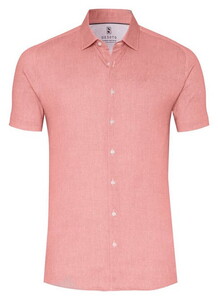 Desoto Casual Kent Uni Color Oxford Short Sleeve Shirt Red