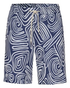 Desoto Confused Painting Drawstring Short Bermuda Blue-White