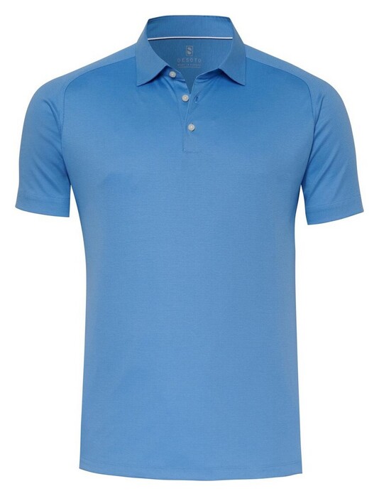 Desoto Cotton Dobby Look Poloshirt Dove Blue