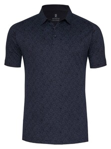 Desoto Cross Section Fantasy Pattern Polo Dark Navy