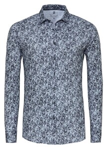 Desoto Denim Flowers Fantasy Pattern Overhemd Grijs