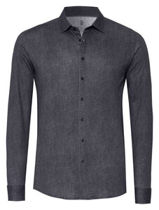 Desoto Denim Look Casual Kent Overhemd Donker Grijs