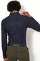 Desoto Dotted Pattern Overhemd Donker Blauw