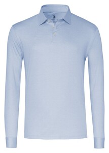 Desoto Essential Kent Long Sleeve Polo Licht Blauw