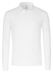 Desoto Essential Long Sleeve Polo Uni Color Poloshirt White