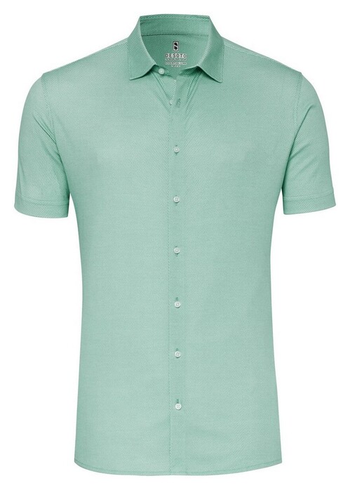 Desoto Essential Micro Diamond Pattern Short Sleeve Overhemd Groen