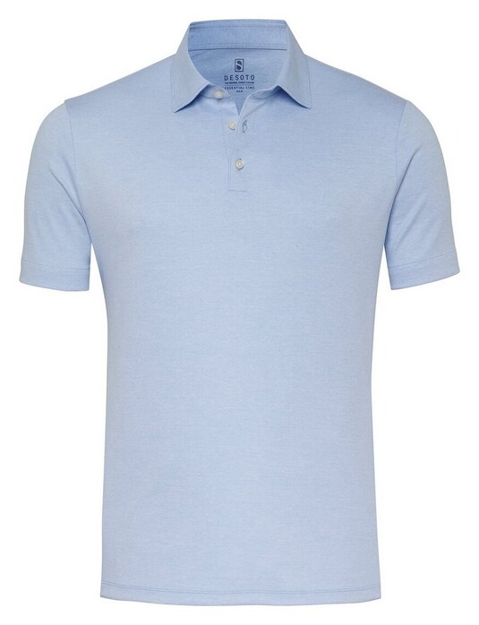 Desoto Essential Uni Color Kent Collar Polo Licht Blauw