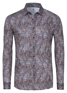 Desoto Fantasy Floral Corduroy Overhemd Bruin