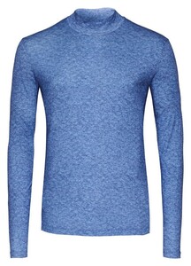 Desoto Faux-Uni Casual Turtleneck Flannel Pullover Blue