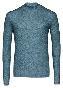 Desoto Faux-Uni Casual Turtleneck Flannel Pullover Green