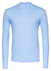 Desoto Faux-Uni Casual Turtleneck Flannel Pullover Light Blue