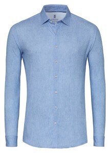 Desoto Faux-Uni Corduroy Casual Kent Overhemd Licht Blauw