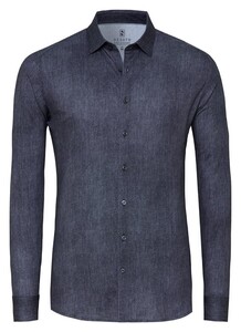 Desoto Faux Uni Denim Look Overhemd Navy